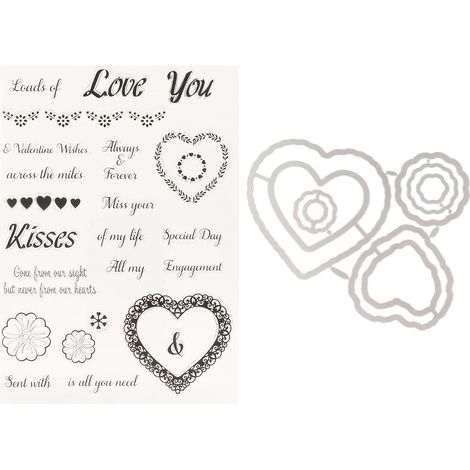 Transparente Stempel mit DIY-Stanzformen, wiederverwendbares Set für Karten und Scrapbooking, präziser Druck (1/5)