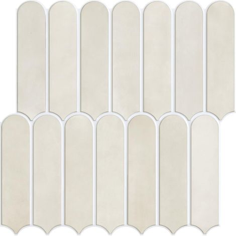 10 Pièces Credence Adhesive pour Cuisine, Mat Toledo Cream, Carrelage Adhesif Mural, 30 x 30 cm, Carrelage Adhésif pour cuisine, salle de bain, décoration murale (1/5)