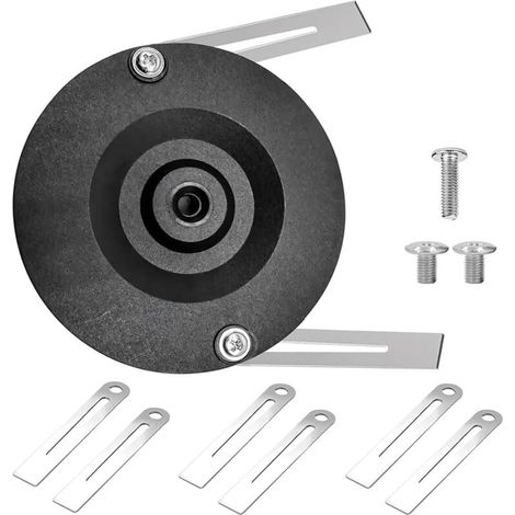 Lame de tondeuse en acier inoxydable, ensemble lames métal pour à gazon sans fil Einhell, accessoires durables, comprenant 1 disque coupe + 6 vis, - (1/5)
