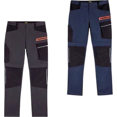 Pantaloni da lavoro elasticizzati Diadora Pant Hybrid Poly Performance - - Nero/Blu marino scuro (1/5)