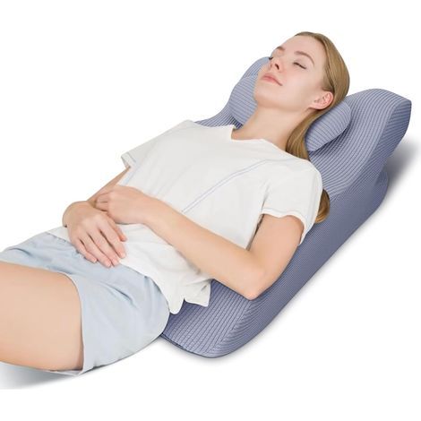 Ej.Life Oreiller Face vers Le Bas en Mousse à Mémoire de Forme, Hauteur Réglable, Oreiller pour Dormir sur Le Ventre, Maux de Dos, Coussin D'élévation des Jambes Gris (1/5)