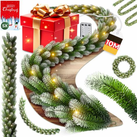 KESSER® Weihnachtsgirlande LED Beleuchtung Girlande Weihnachtsdeko In & Outdoor
