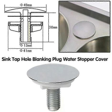 Cache-trou de robinet chromé pour évier de cuisine, en plastique ABS, 49 mm - JXLGV (1/5)