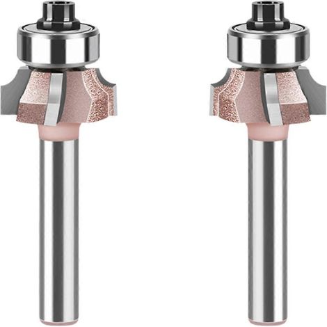 2-teiliges Set für 4-Nut-Oberfräse mit 6-mm-Schaft, R2-Finishing-Werkzeug für Holzbearbeitung und Holzbearbeitung (vorwärts und rückwärts). (1/5)