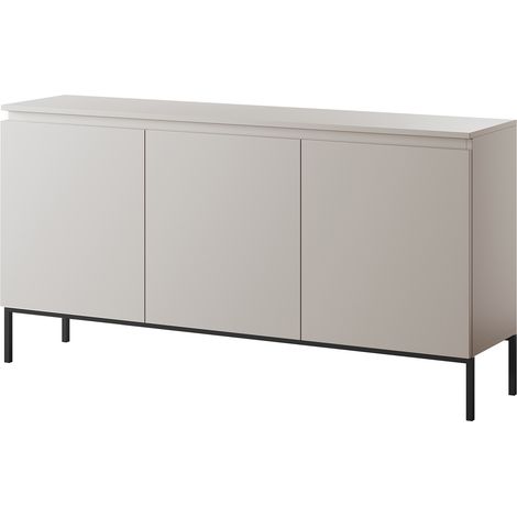 Selsey Bemmi - Sideboard Kommode 3-türig, Beige mit schwarzen Beinen, 150 cm (1/4)