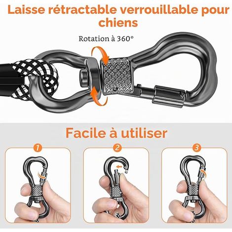 Longe pour Chien 3M, Laisse de Dressage avec Poignée et Mousqueton, Robuste pour Petits, Moyens et Grands Chiens (1/2)