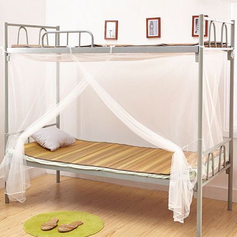 Moustiquaire de protection carrée pour lit simple, pour dortoir d'étudiants (1/5)