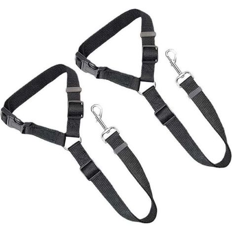 Set mit 2 verstellbaren Nylon-Autosicherheitsgurten für Hunde und Katzen, zur Befestigung an den Kopfstützen im Auto