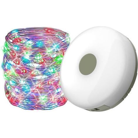 (Couleur)Guirlande lumineuse 10 m - LED multicolore - Rechargeable USB - Étanche (1/4)