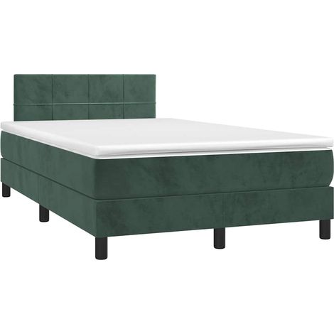 Boxspringbett mit Matratze & LED Dunkelgrün 120x190 cm Samt vidaXL