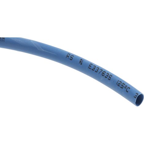 Gaine thermorétractable RS PRO, Dia. 3.2mm Bleu rétreint 2:1, 10m
