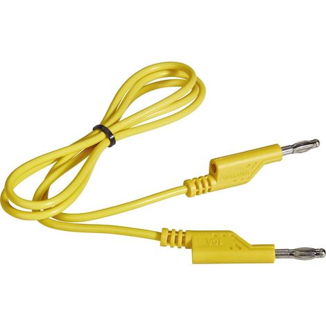 VOLTCRAFT CAVO DI MISURA [SPINA A BANANA 4 MM - SPINA A BANANA 4 MM] 1.00 M GIALLO (1/4)