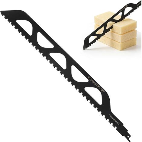 Lame de Scie Sabre, 455 mm Lame Scie Sabre Brique, Lame de Scie au Carbure de Tungstène pour Couper Brique Parpaing Béton Cellulaire et Fibrociment (1/5)