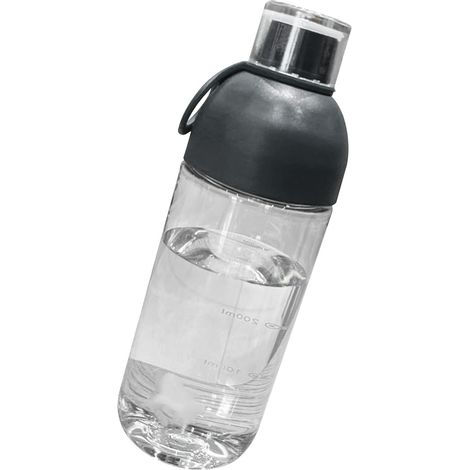 Gobelet PC résistant à la chaleur, tasse portable avec échelle et filtre, bouteille d'eau grise pour maison et extérieur. (1/5)