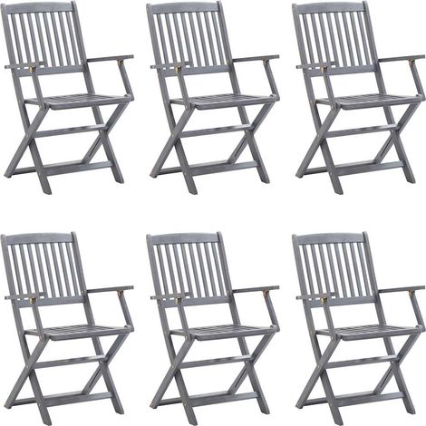 Maison Exclusive - Klappbare Gartenstühle 6 Stk. mit Sitzkissen M
