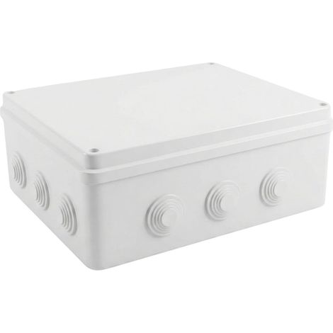 Boîte de distribution 300 x 250 x 120 mm (12 trous pré-percés inclus) Boîte de jonction en saillie – Indice de protection IP65 Convient aux boîtes de distribution intérieures et extérieures (1/4)