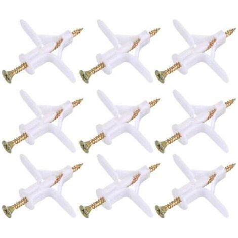 100 Pieces Plasterboard Fasteners (50 Anchors, 50 Screws), Drywall Anchors and Screws, Anchors Anchors and Screws for Drywall Hollow Wall Fasteners (1/4)