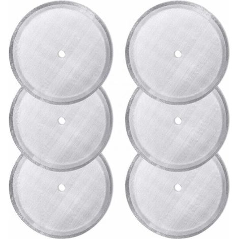 6pcs French Press Replacement Filters, Reusable Stainless Steel Mesh Filters for Universal 1000ml/34oz/8 Cup French Press Coffee Maker MUMU
