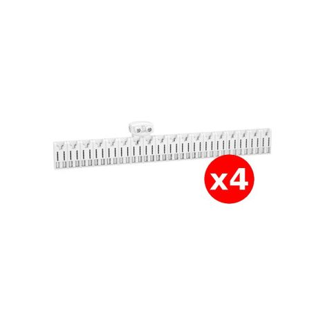 SCHNEIDER - Resi9 XE - Lot de 4 Ru00e9partiteurs 18m avec connecteur - Horizontal - Pour tableau 4x18 - Ref. : R9EXHC18x4 (1/4)