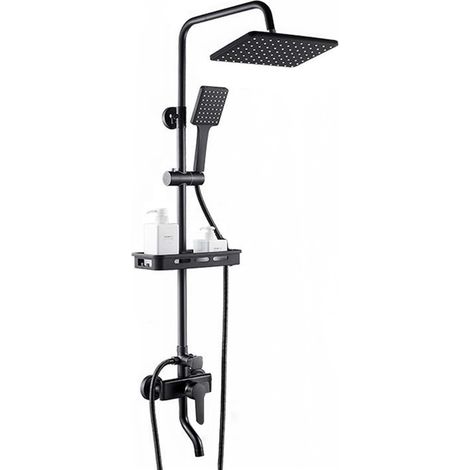 74x33x14.5cm Columna de Grifería de Ducha de Acero Inoxidable con Bandeja ABS Altura y Ángulo Ajustables Banera Monomando Estilo Moderno