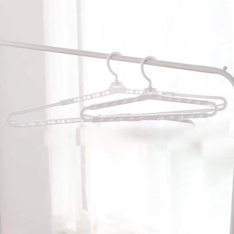 Verstellbarer und ausziehbarer XL-Schulterkleiderbügel, winddicht und rutschfest zum Trocknen, geeignet für Zuhause und Studentenwohnheime – Weißer Kunststoff – 1 Stück (1/4)