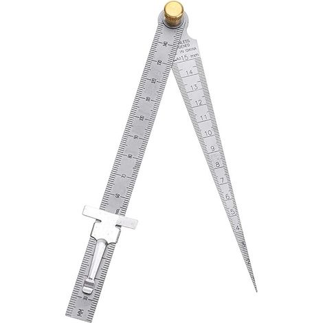 Calibrador de separación de agujeros con sonda de cuña cónica, regla de acero inoxidable para verificar agujeros de soldadura en planos de carpintería, planos de construcción, mediciones de distancia, (1/5)