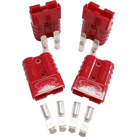 CSPARKV Batterie Connecteur 50A Batterie Connexion Rapide Prise de Connecteur 50Amp 600V Pour Voiture Van Les Modes Moto 4 PCS (Kit 10/12 Awg, Rouge) (1/5)