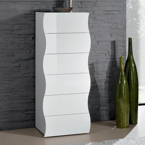 Design-Kommode Schlafzimmer mit 6 Schubladen Weiß Onda Septet (1/5)