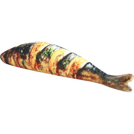 Coussin en peluche imitation nourriture, doux et unique, en forme de poisson grillé, pour la décoration de la maison ou du bureau. Coussin de poisson grillé. (1/5)