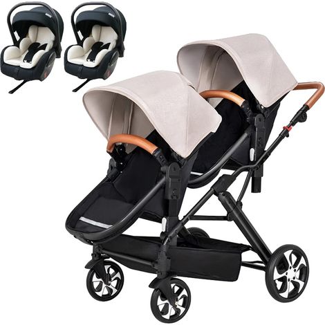 Marsupio doppio, bidirezionale, pieghevole, con DUE seggiolini auto (1/2)