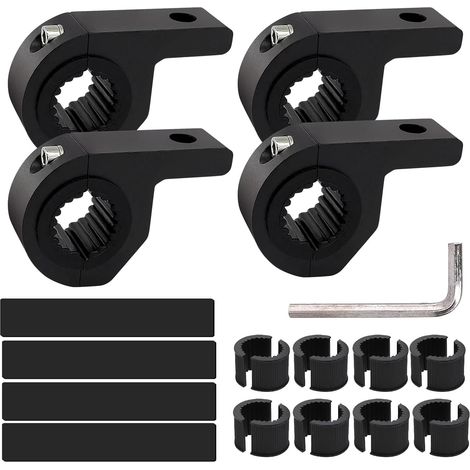 Work Light Mounting Bracket, 4-Piece Tube Clamp Bar Fixing Set with Rubber Pad, Light Mounting Bracket, Work Light Bar Brackets for Off-Road Vehicles, Cars