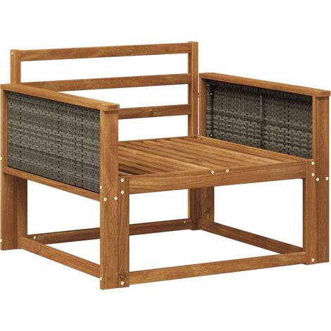 Outdoor Middle Sofa Solid Acacia Wood Natural vidaXL (1/5)