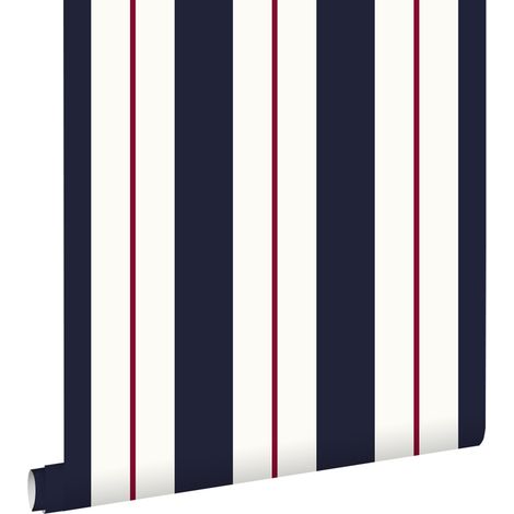 papier peint à rayures bleu et rouge - ESTAhome (1/5)
