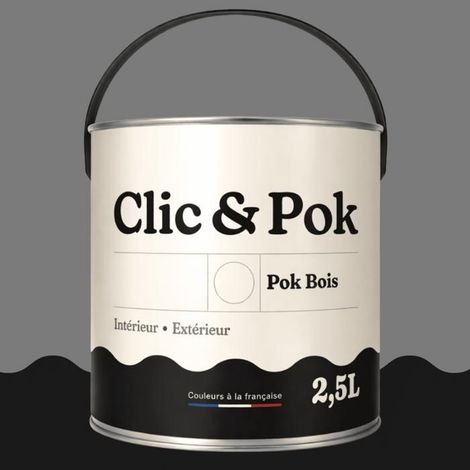 Peinture Bois Extérieur – POK BOIS - 2,5L - RAL 7037 - Gris poussière- Résistante aux intempéries - Ne s'écaille pas