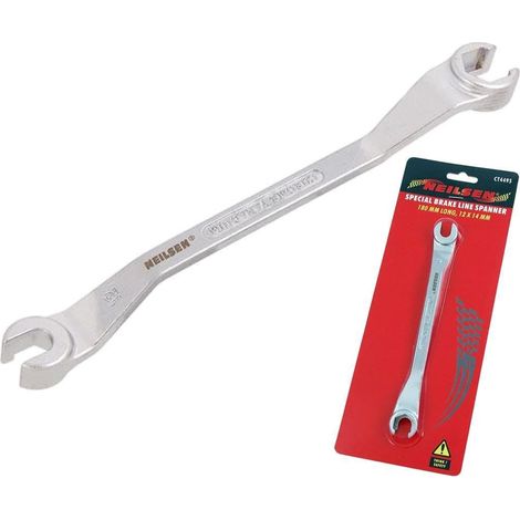Neilsen Flare Nut Wrench Open-Ended Brake Line Pipe Spanner 12mm 14mm Tool