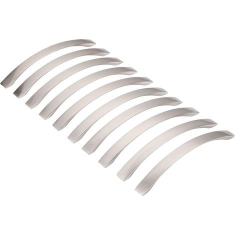 10 x Kitchen Cabinet Door Handles Cupboard Drawer Bedroom with Screws, Hole Distance 160 mm (1/5)