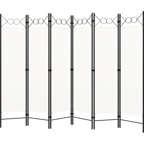6-Panel Room Divider White 240x180 cm vidaXL