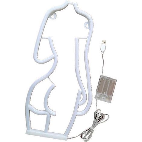 Enseigne lumineuse néon LED « Dos de femme » pour décoration murale, alimentée par piles et USB, idéale pour une chambre, un bar ou un atelier. (1/5)