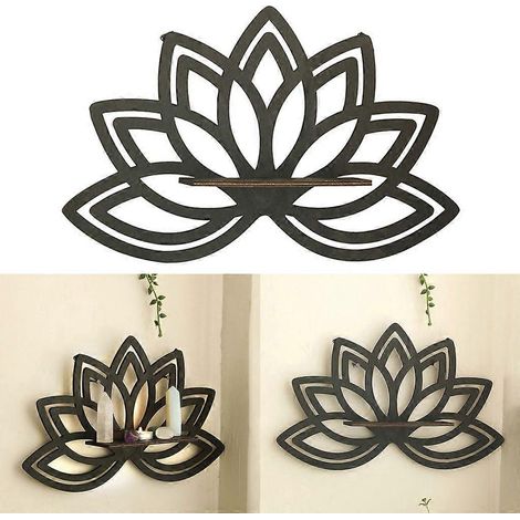 Étagère de rangement pratique en bois ajourée, organisateur de fleurs pour divers articles (1/4)