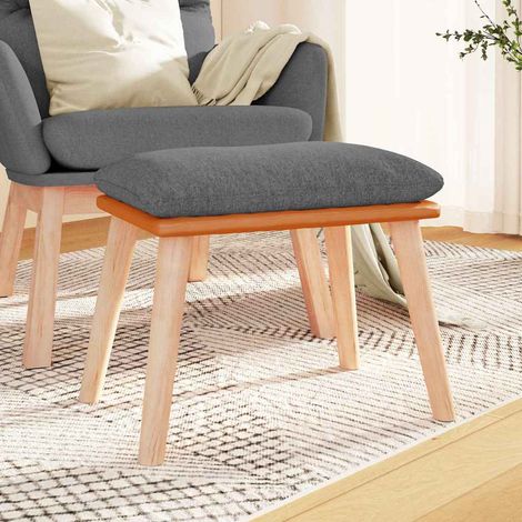 vidaXL Repose-pied Gris clair 45x29,5x35 cm Tissu et similicuir (1/5)