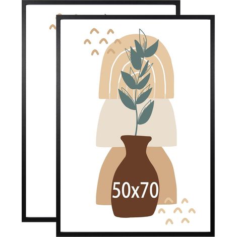 Cadres pour mur et bureau, noirs, 50 x 70 cm, lot de 2 (1/5)