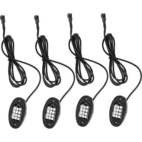 4pcs LED RGB Multicolore Feux Sous Caisse Voiture Éclairage Bluetooth Sans Fil (1/5)