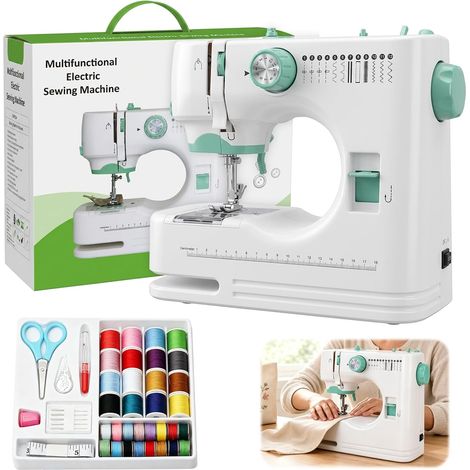 Machine à coudre électrique portable pour débutants et usage domestique - Mini machine à coudre compacte pour bricolage, machine à coudre multifonction pour enfants à partir de 8 ans, machine à coudre (1/5)