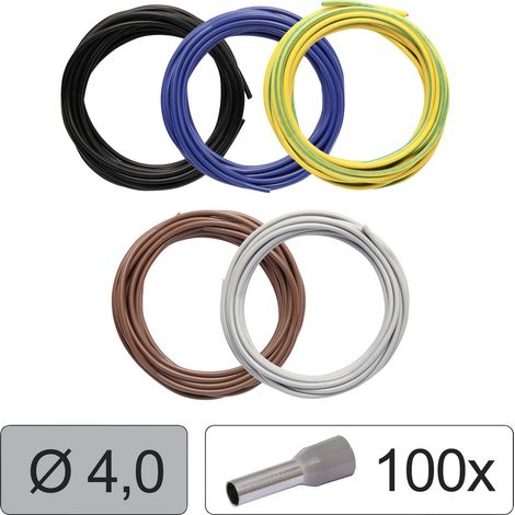 Quadrios 25CW120 Einzelader LiFY 4.0 mm² Schwarz, Blau, Gelb-Grün, Braun, Grau 1 Set