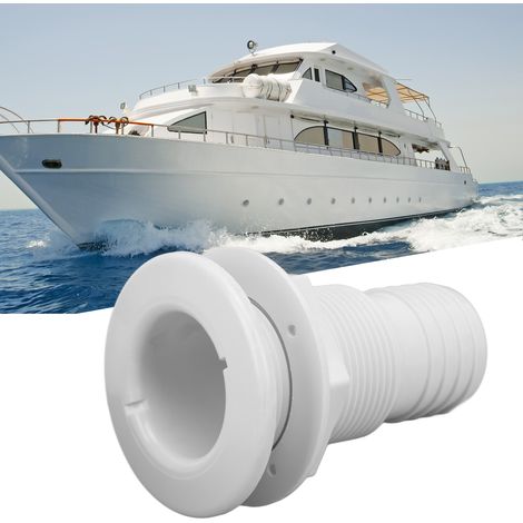 Sortie de Vidange Marine 2 Pouces, Raccord de Tuyau en Plastique ABS Blanc pour Coque de Bateau