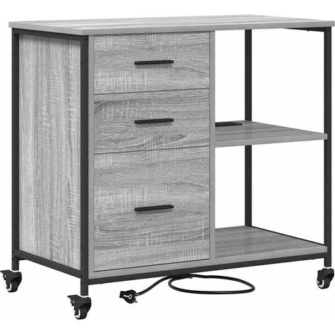 Maison Exclusive - Cabina con Stazione di Ricarica Grigio Sonoma 76 x 41 x 72 cm