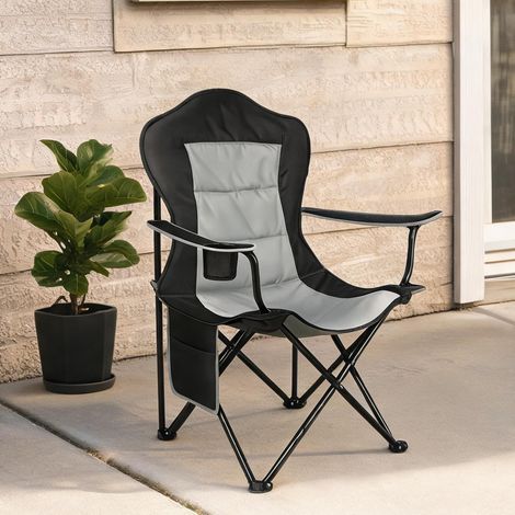 Siège pliant de camping avec repose-gobelet fer et tissu Oxford (1/5)