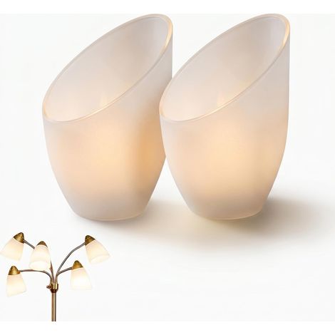 Abat-jour de rechange pour lampadaire, lot de 2 abat-jours en plastique E14 Verre de lampe pour plafonnier et applique murale - Accessoires élégants pour votre maison (1/5)