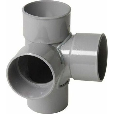 FOREHILL Té solide à angle droit en PVC gris 40 Té solide-gris (1/5)