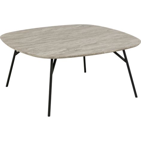 Table basse carrée en bois et métal design vintage HALDOR (1/5)